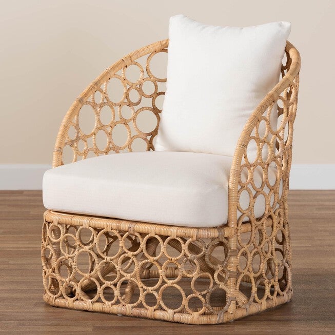 Prisca Bohemian Light Honey Rattan Accent Chair, , alternate image number null
