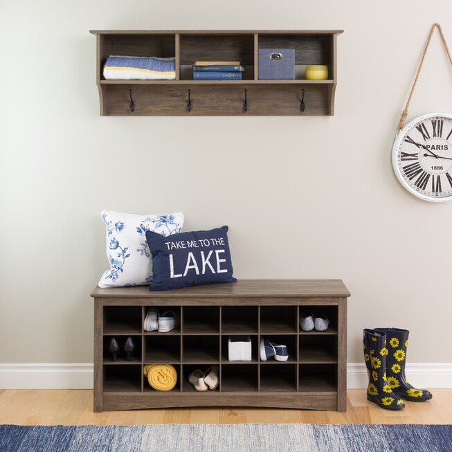 48 inches Wide Hanging Entryway Shelf Drifted Gray, , alternate image number null