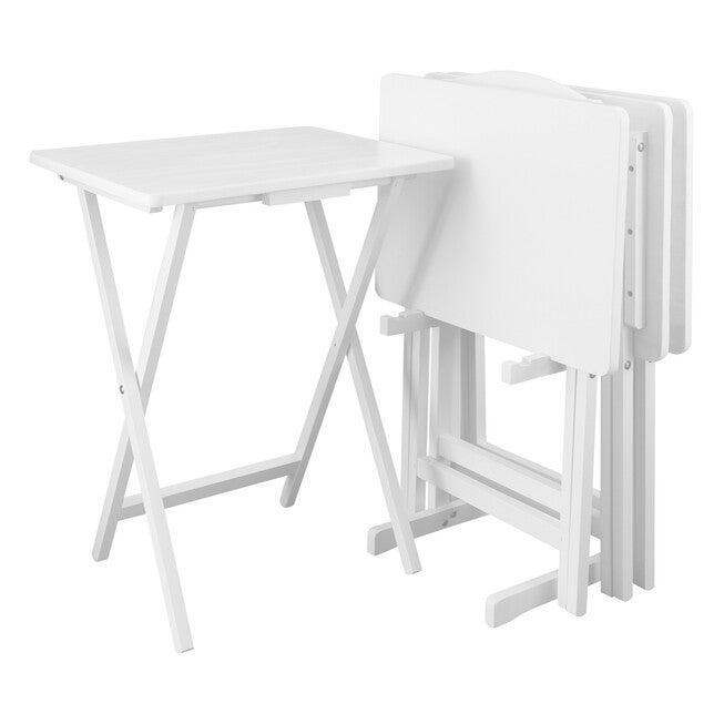 5pcs Tray Table Set - White, WHITE, hi-res image number 0
