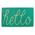 Aqua Hello Doormat, BLUE, hi-res image number null