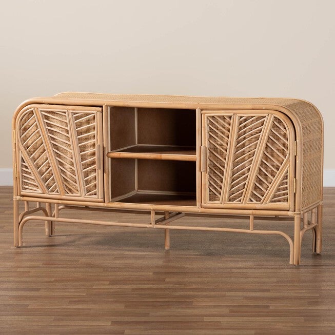 Carabella Bohemian Natural Rattan 2-Door Storage Cabinet, , alternate image number 7