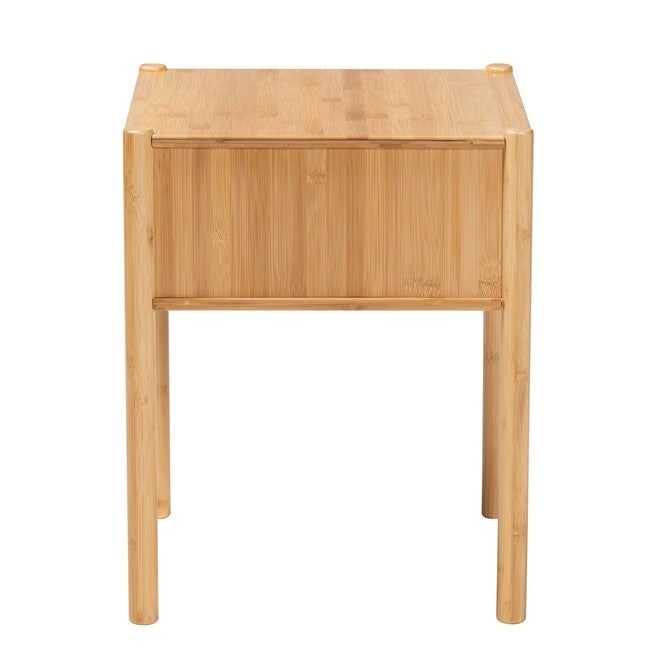 Naresh Mid-Century Modern Transitional Natural Brown Bamboo Wood 1-Drawer End Table, , alternate image number 3