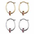 Silvertone 2 Pair Set Hoop Earrings (24x9mm) Round Simulated Blue, , on-hover image number null