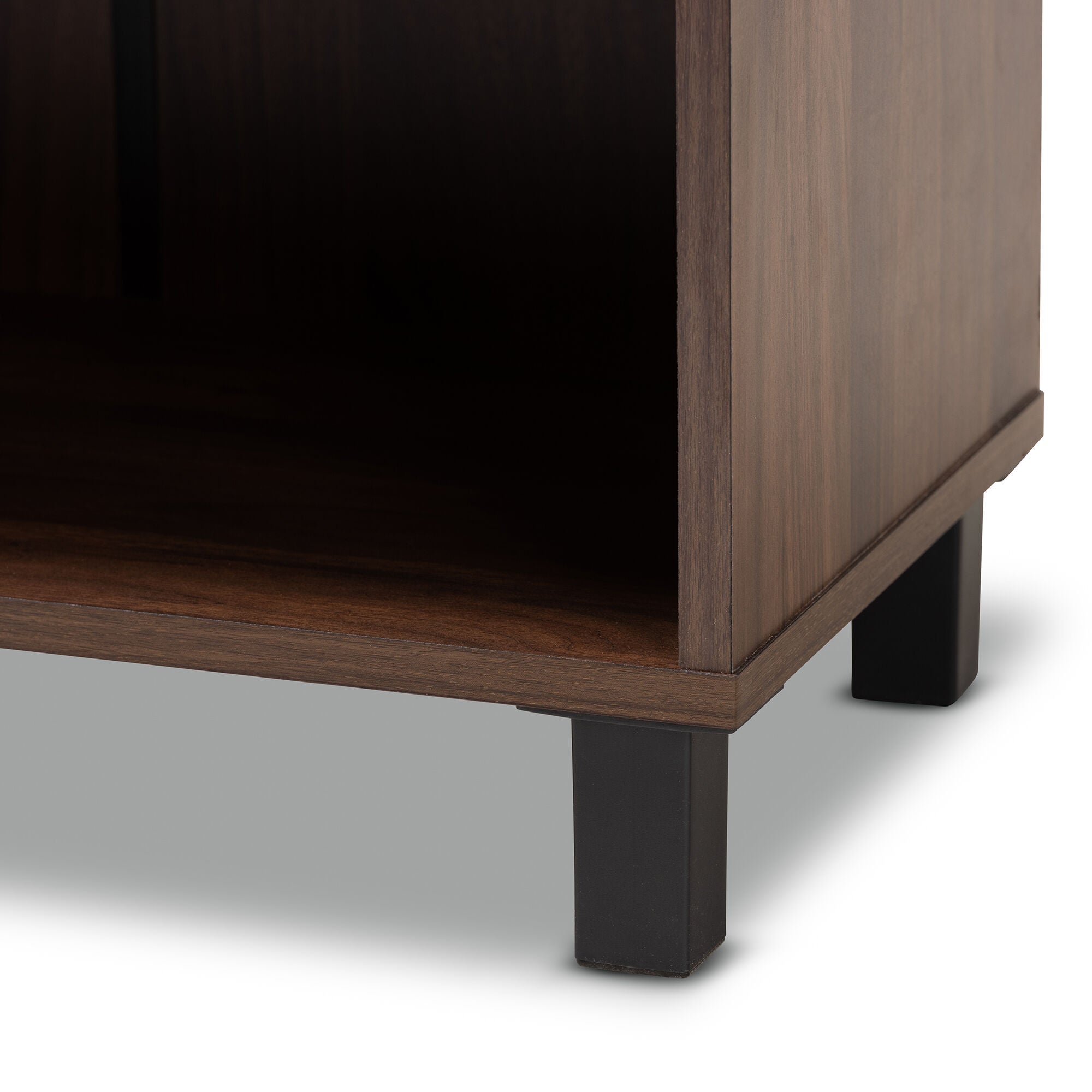 Rossin Modern and Contemporary Walnut Brown Finished 2-Door Wood Entryway Shoe Storage Cabinet, WALNUT, alternate image number 7