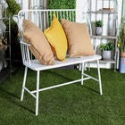 White Metal Farmhouse Bench, , alternate image number null