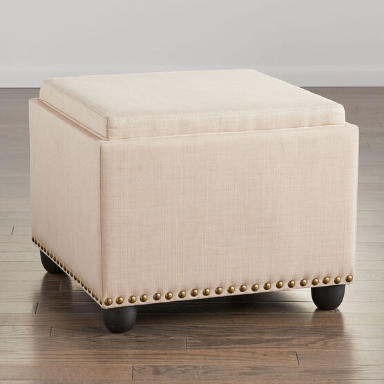 400 lbs. Weight Capacity 22" Square Studded Ottoman, , alternate image number null