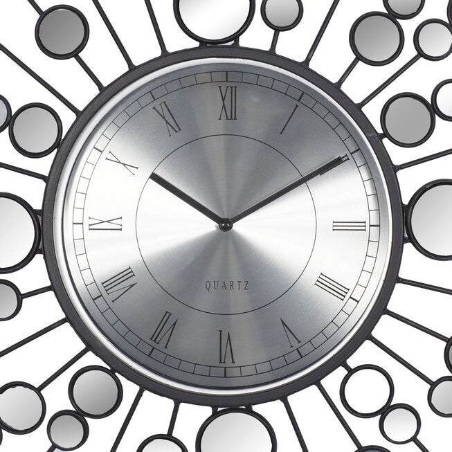 Black Glam Metal Wall Clock, , alternate image number null