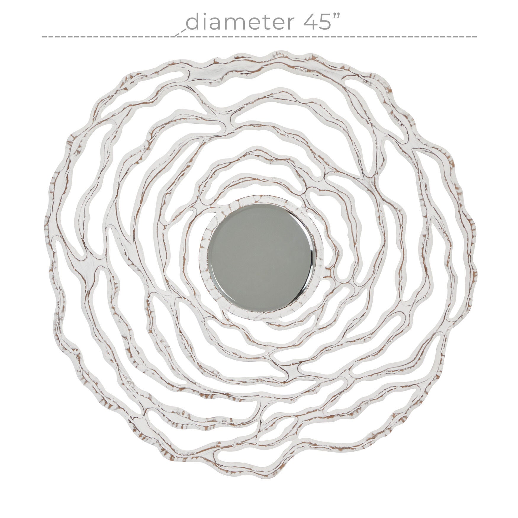 White Coastal Wood Wall Mirror, , alternate image number 4