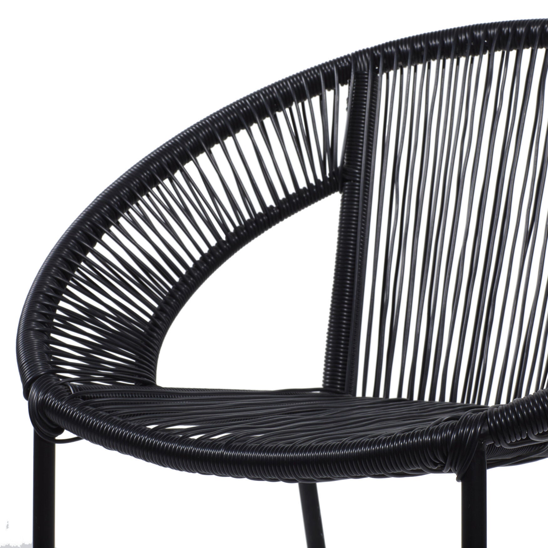 Black Metal Contemporary Outdoor Chair, , alternate image number 2
