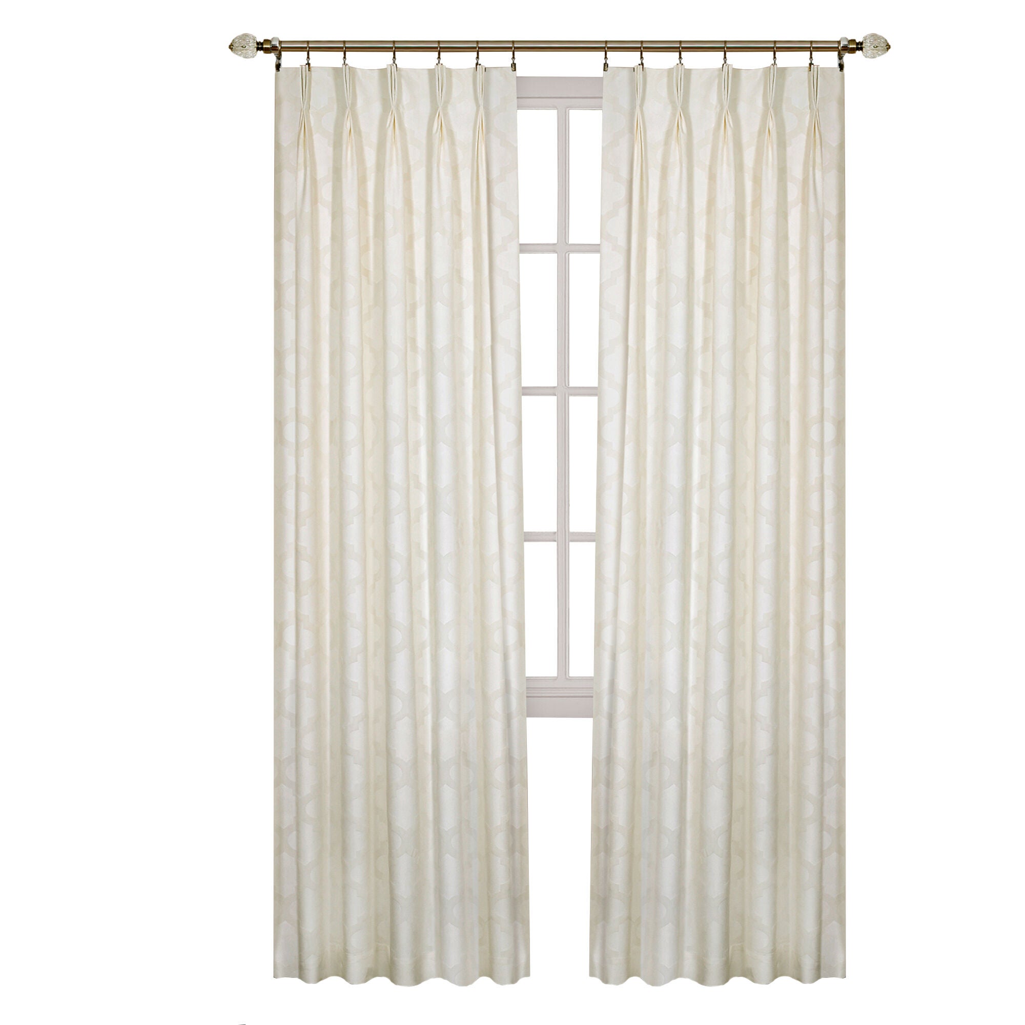 Windsor Pinch Pleat Window Curtain Panel, IVORY, alternate image number 1