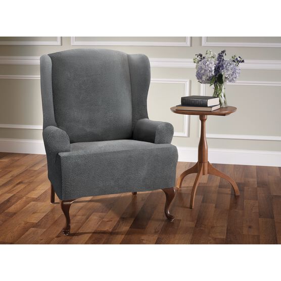 Stretch Sherpa Wing Chair Cover, GREY, hi-res image number null