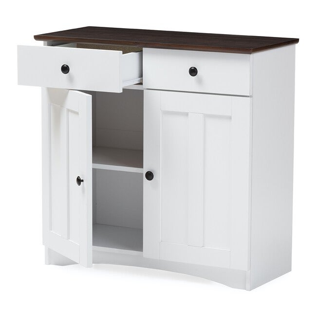 Lauren Two-Tone Buffet Kitchen Cabinet With Two Doors And Two Drawers Furniture, , alternate image number null