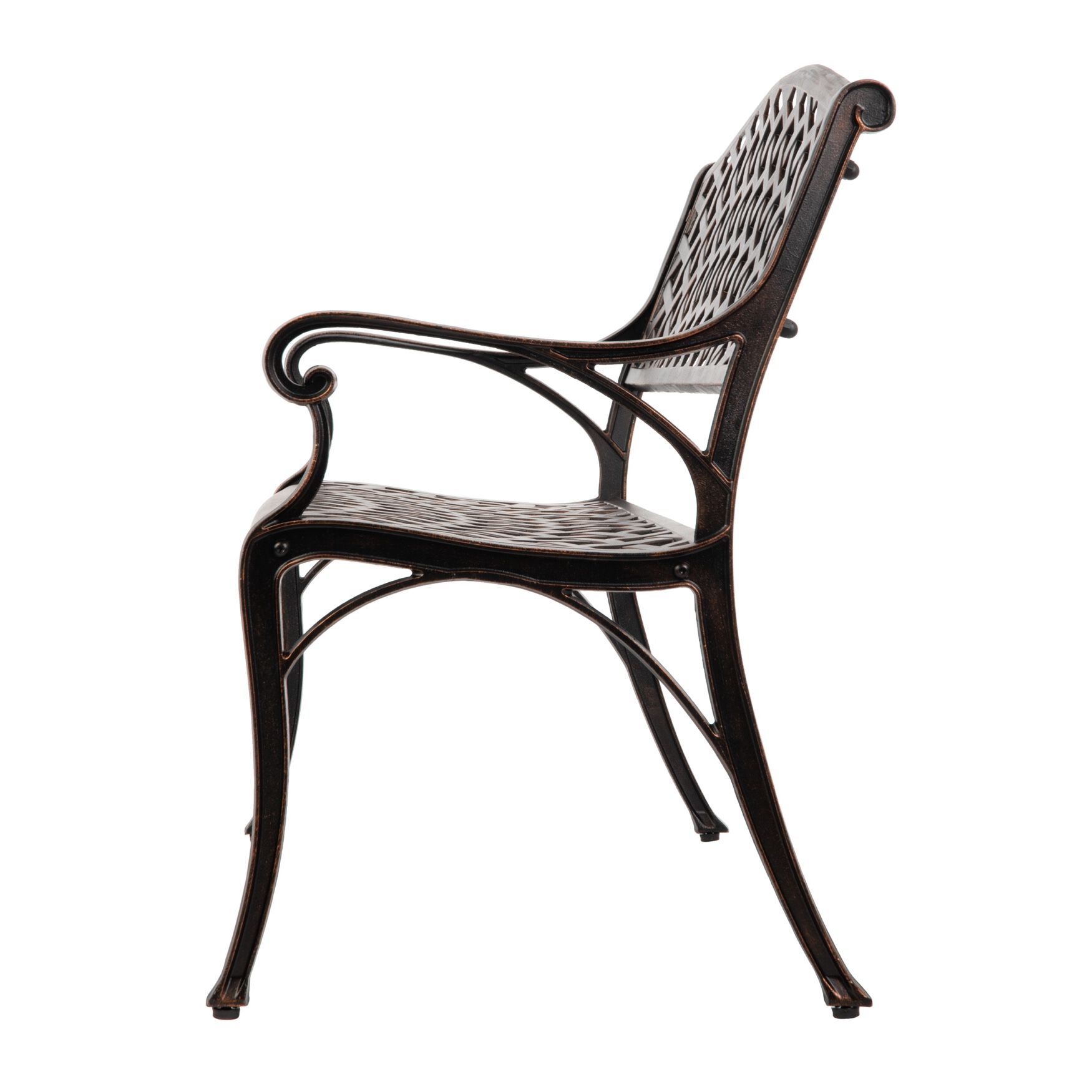 Antique Bronze Cast Aluminum Patio Bench, , alternate image number 6