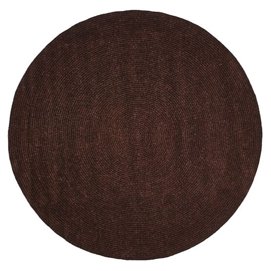 Chenille Solid Braid Collection Reversible Indoor Area Rug, 96" Round, CHESTNUT, hi-res image number null