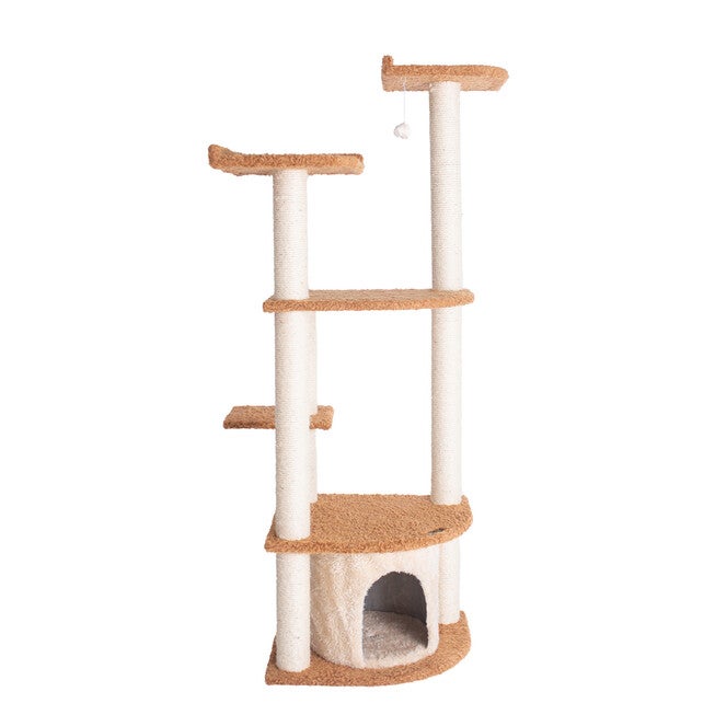Ultra Thick Faux Fur Real Wood 64 inches Cat Scratching Furniture, , alternate image number null