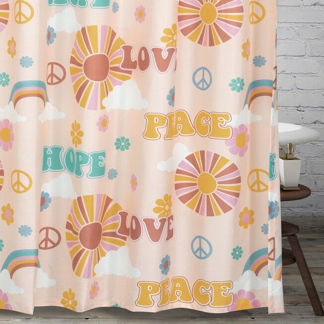 Cassidy Shower Curtain, PEACH, hi-res image number 0