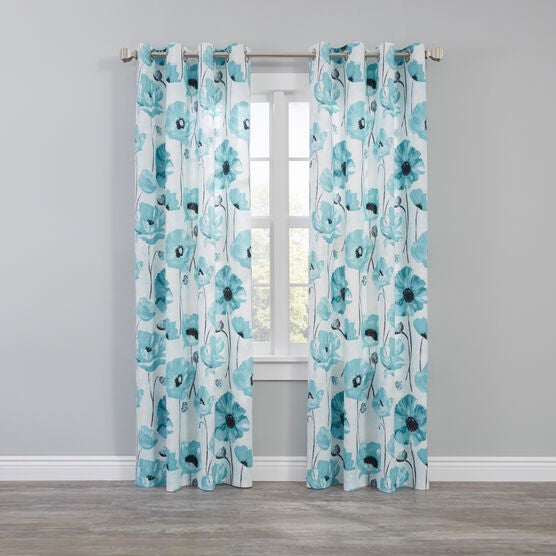 BH Studio Canvas Printed Grommet Panel, AQUA POPPY, hi-res image number null