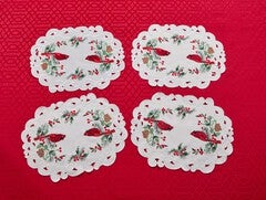 Set of 4 Embroidered Cut-Out Placemats