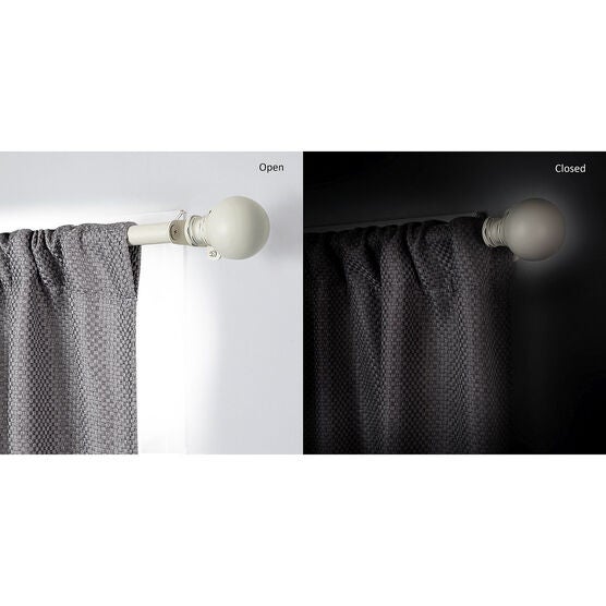 Innovative Decorative Room Darkening Wrap Around Rod & Finial 48-86, , alternate image number null
