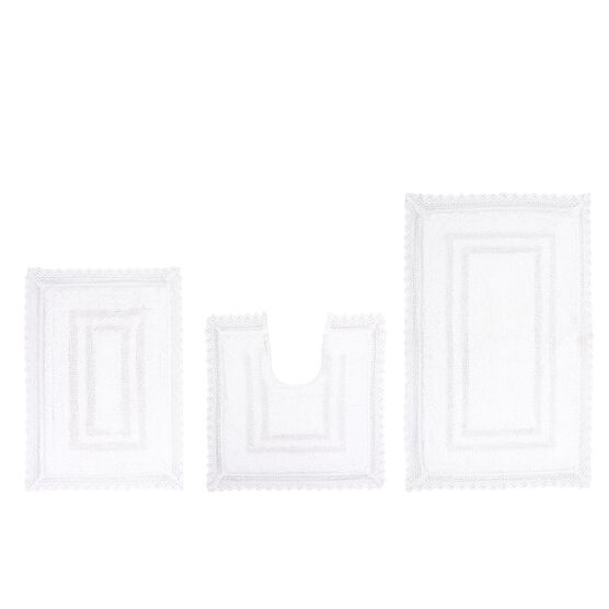 Opulent 3-Pc. Bath Mat Set, WHITE, hi-res image number null