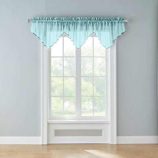 BH Studio Crushed Voile Ascot Valance, AQUA BLUE, hi-res image number null