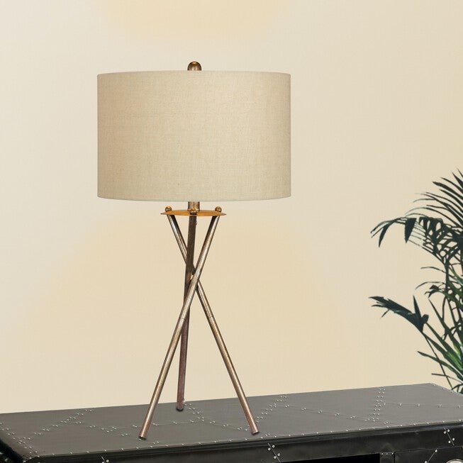 31 inches Rusted Silver Metal Table Lamp, SILVER, hi-res image number null