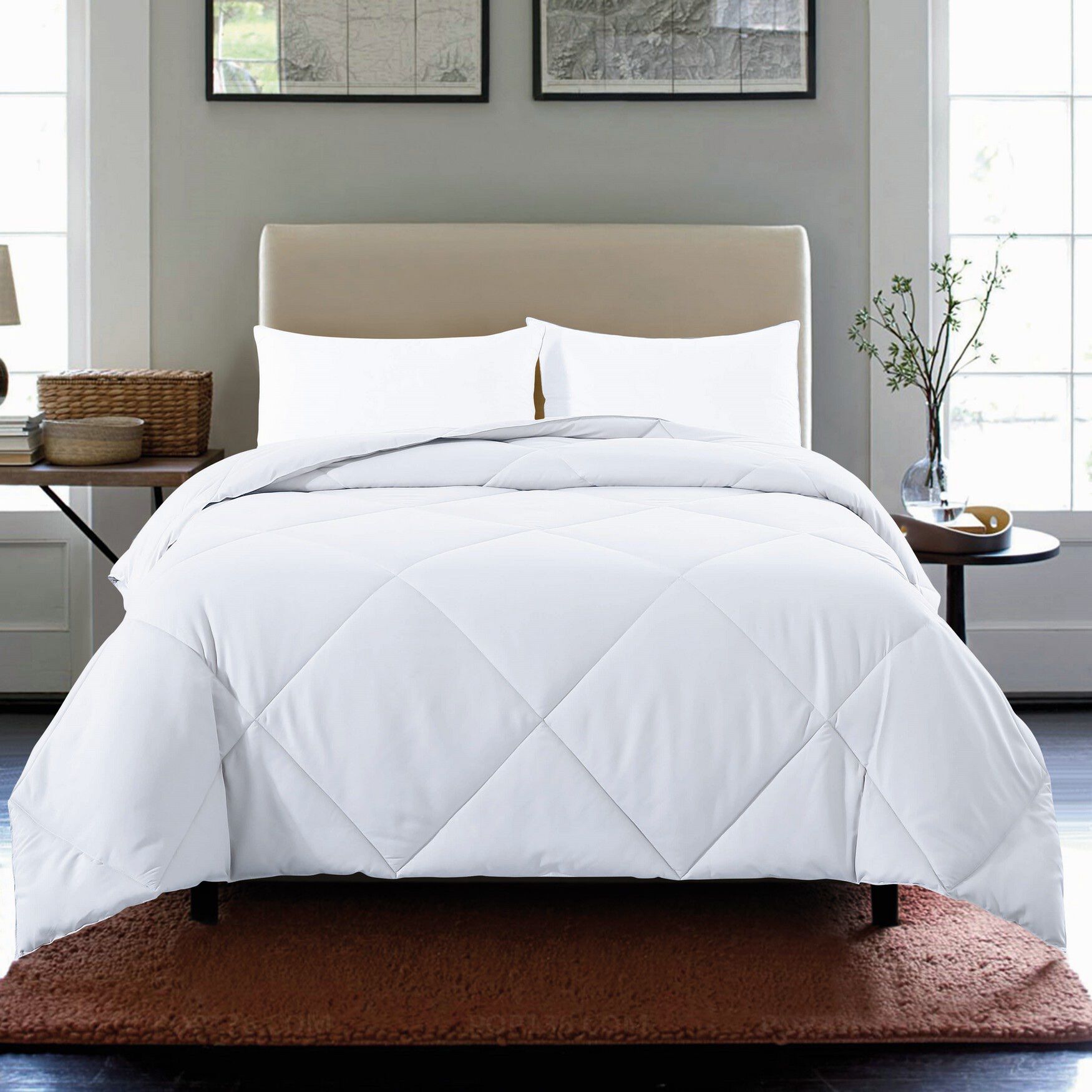 Soft Cover Nano Feather Comforter, WHITE, hi-res image number 0