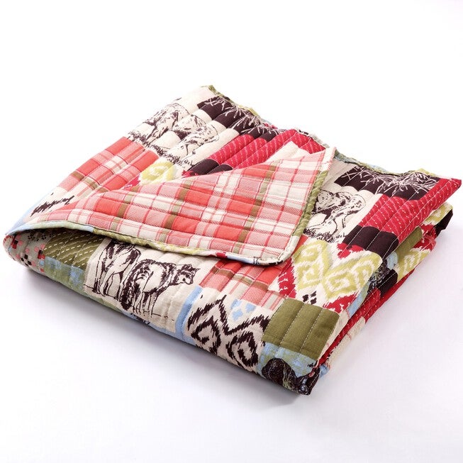Rustic Lodge Quilted Throw Blanket, , on-hover image number 1