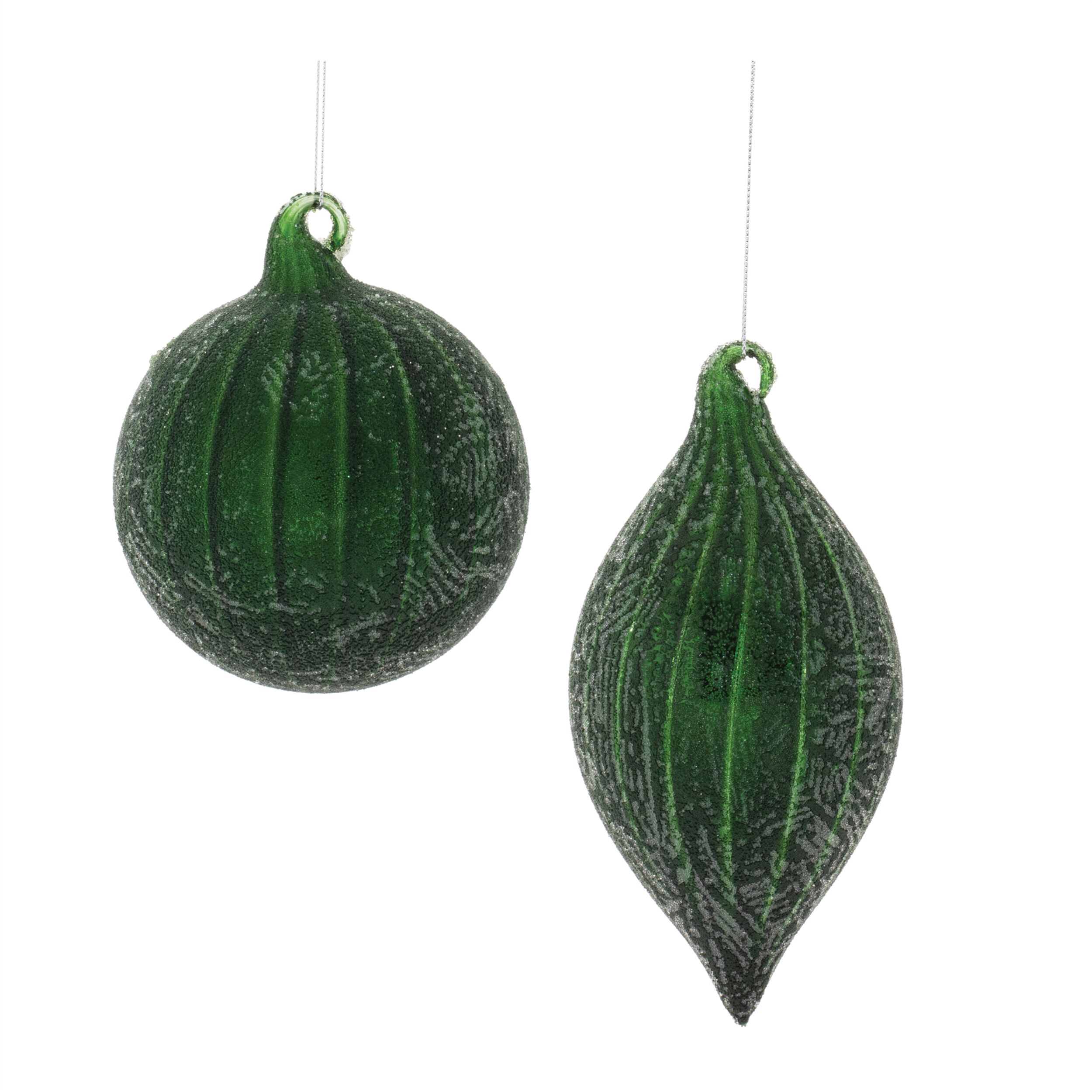 Beaded Glass Ornament (Set of 6), GREEN GRAY, hi-res image number 0