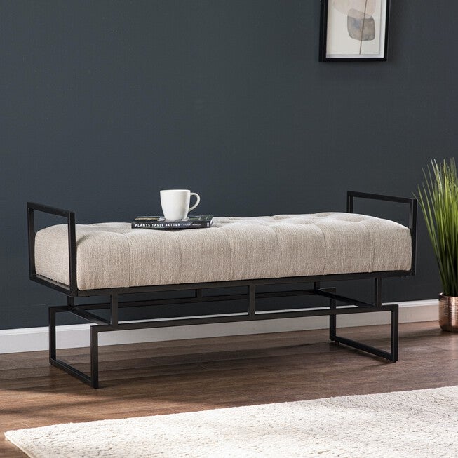 Coniston Upholstered Bench, BEIGE, hi-res image number 0
