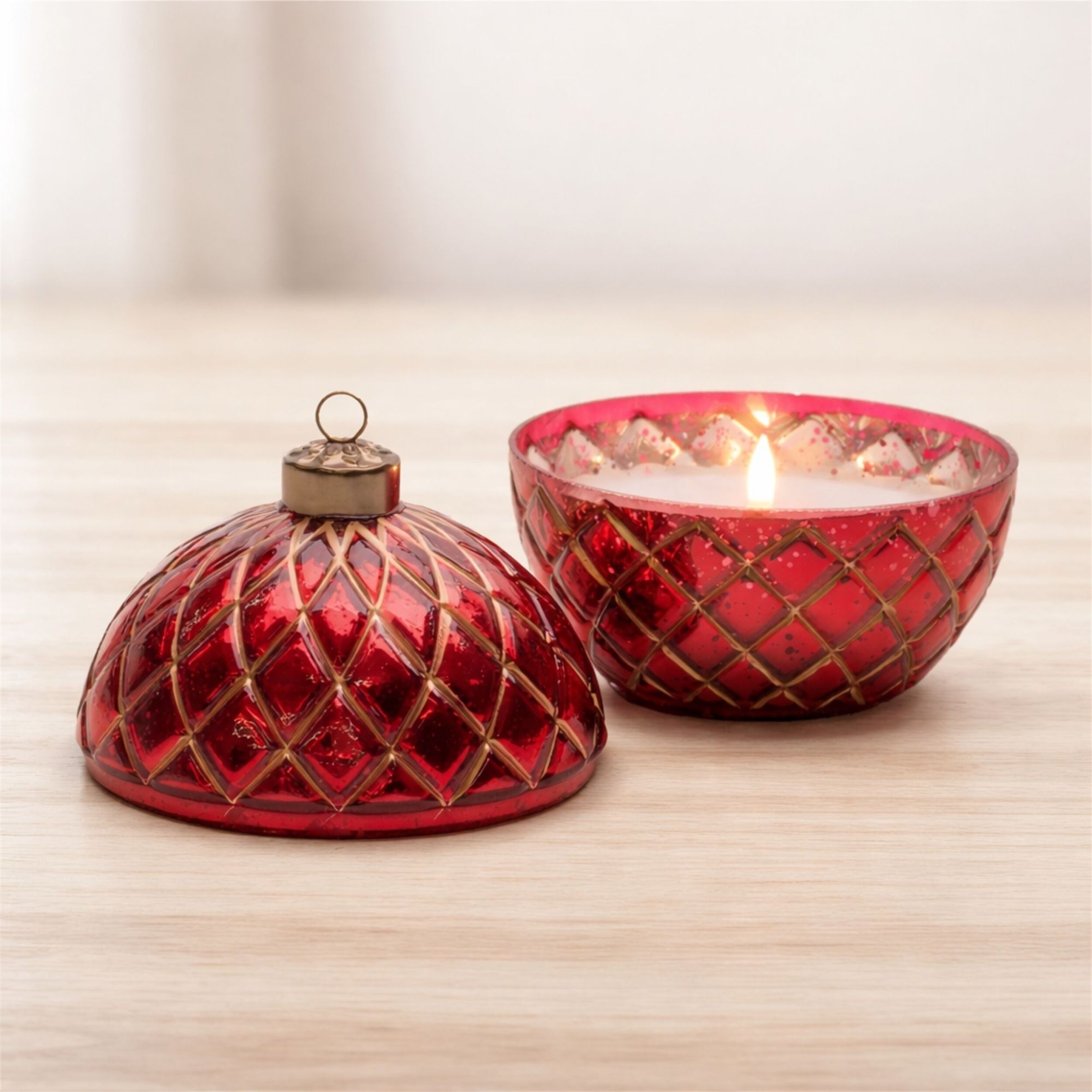 LED Candle Ornament 5.75 inchesD, RED GOLD, alternate image number 2