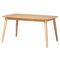 Flora Mid-Century Modern Black Finished Wood Dining Table