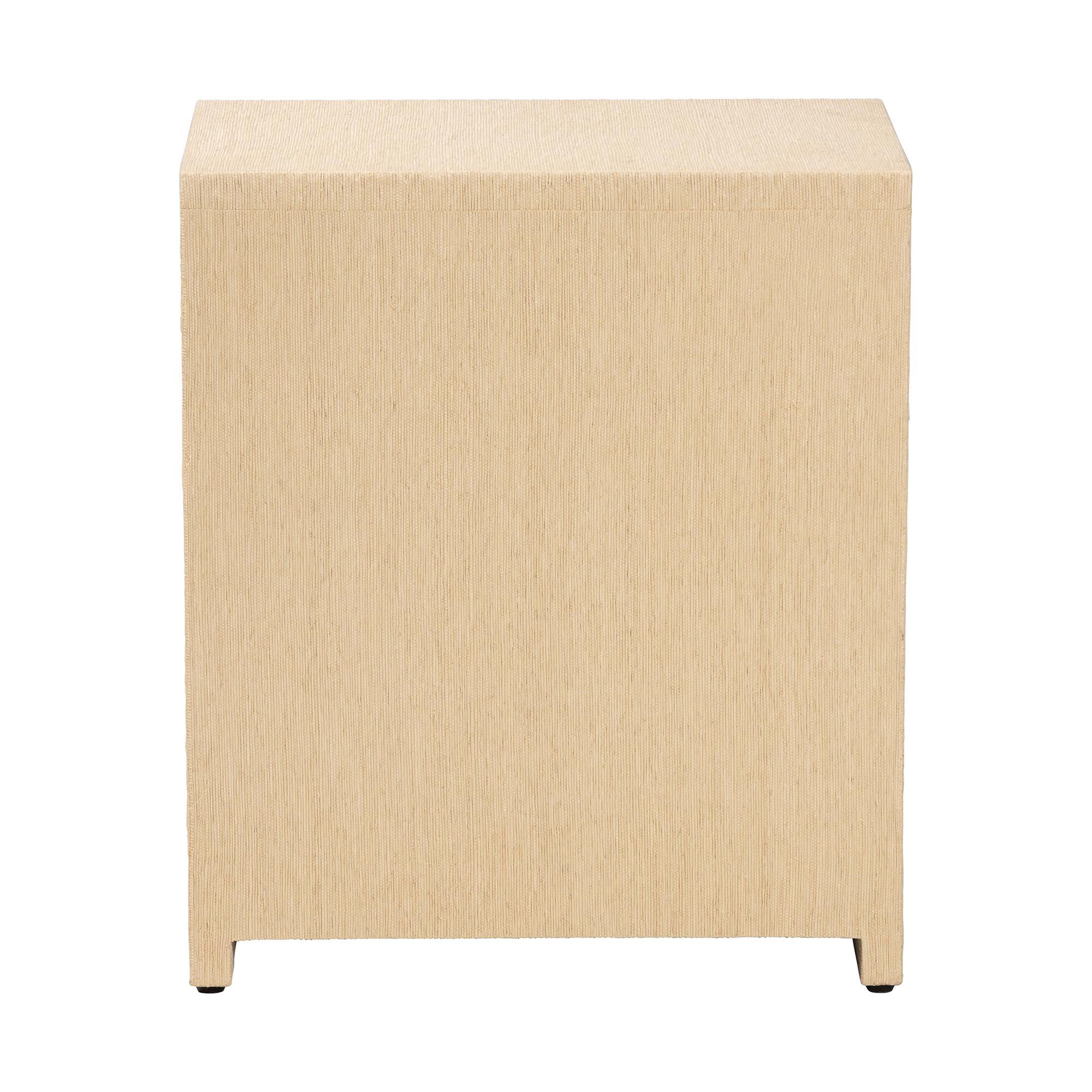 William Grasscloth 1-Drawer Nightstand with Open Shelves, BROWN, alternate image number 5