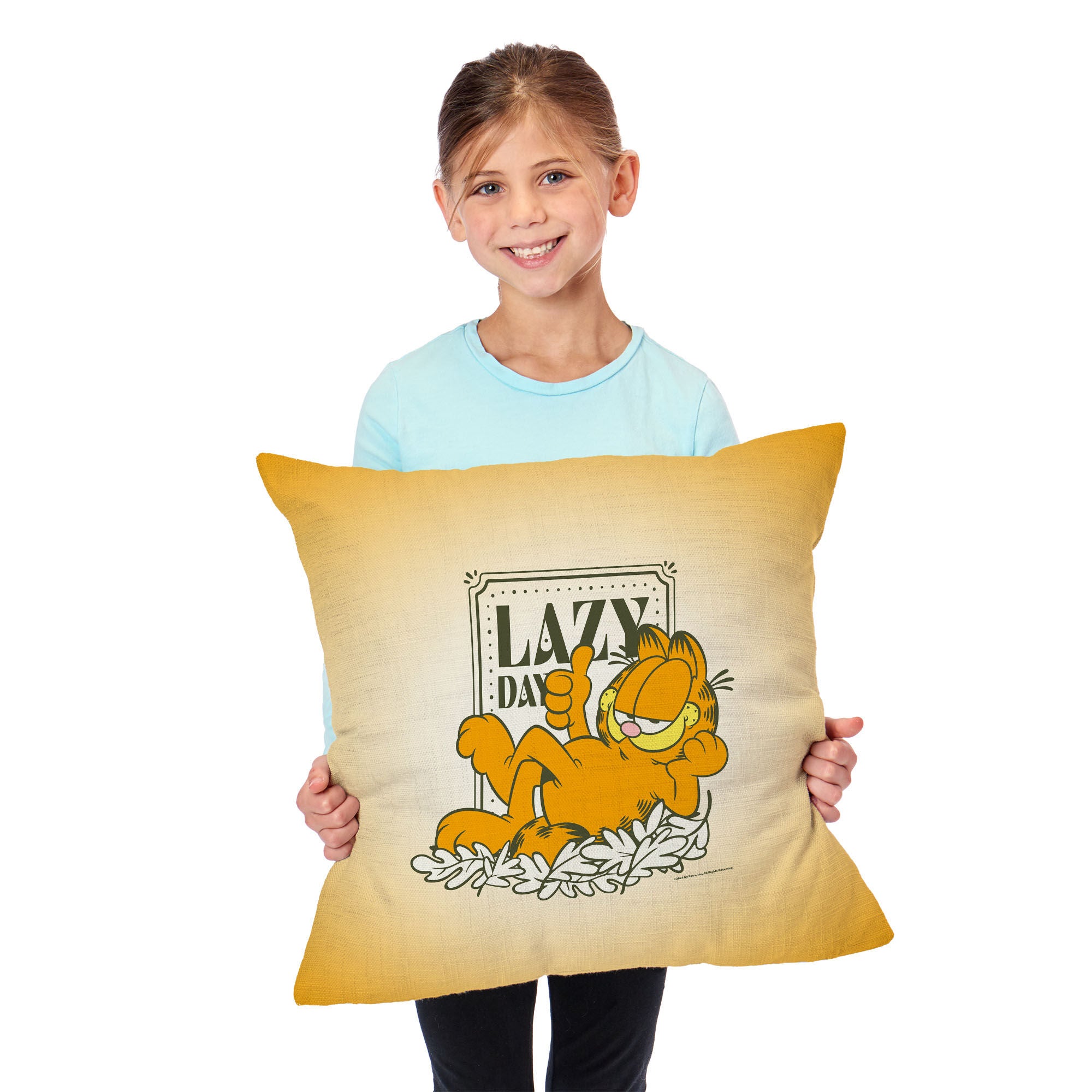 Nickelodeon Garfield Lazy Day Throw Pillow 18X18 Inches, ORANGE, alternate image number 2
