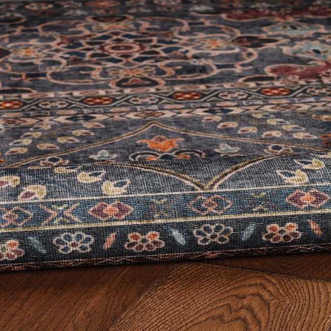 Washable Grant Teal/Ivory Rug, , alternate image number null