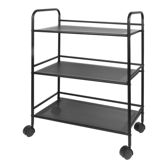 3 Tier Metal Cart With Wheels, Black, , on-hover image number null