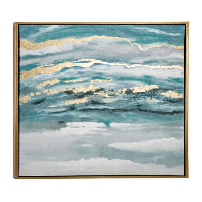Blue Abstract Canvas Wall Art Framed Wall Art, BLUE, hi-res image number null