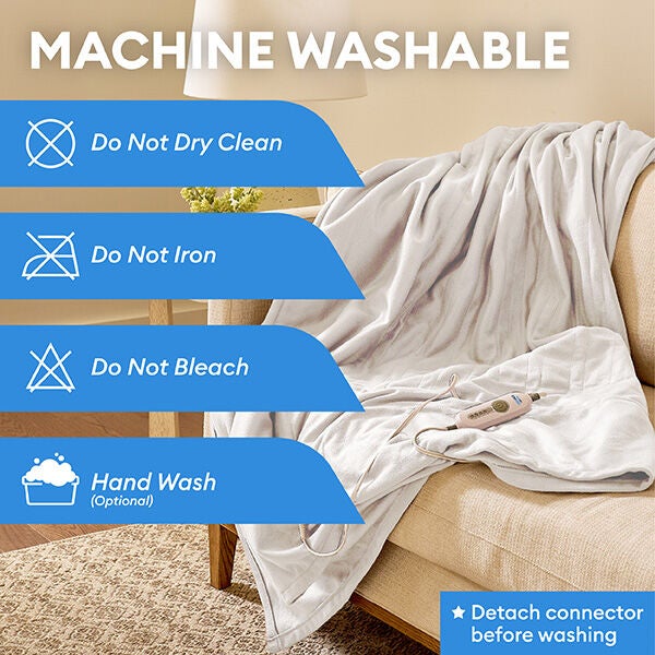 50 inches x 60 inches Ivory Heated Blanket, IVORY, alternate image number 6