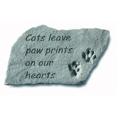 Cats Leave Pawprints On Our Heart Pet Garden Memorial Accent Stone