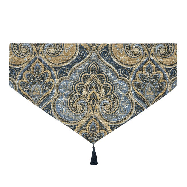 Messina Navy Window Ascot Valance, NAVY, alternate image number 3