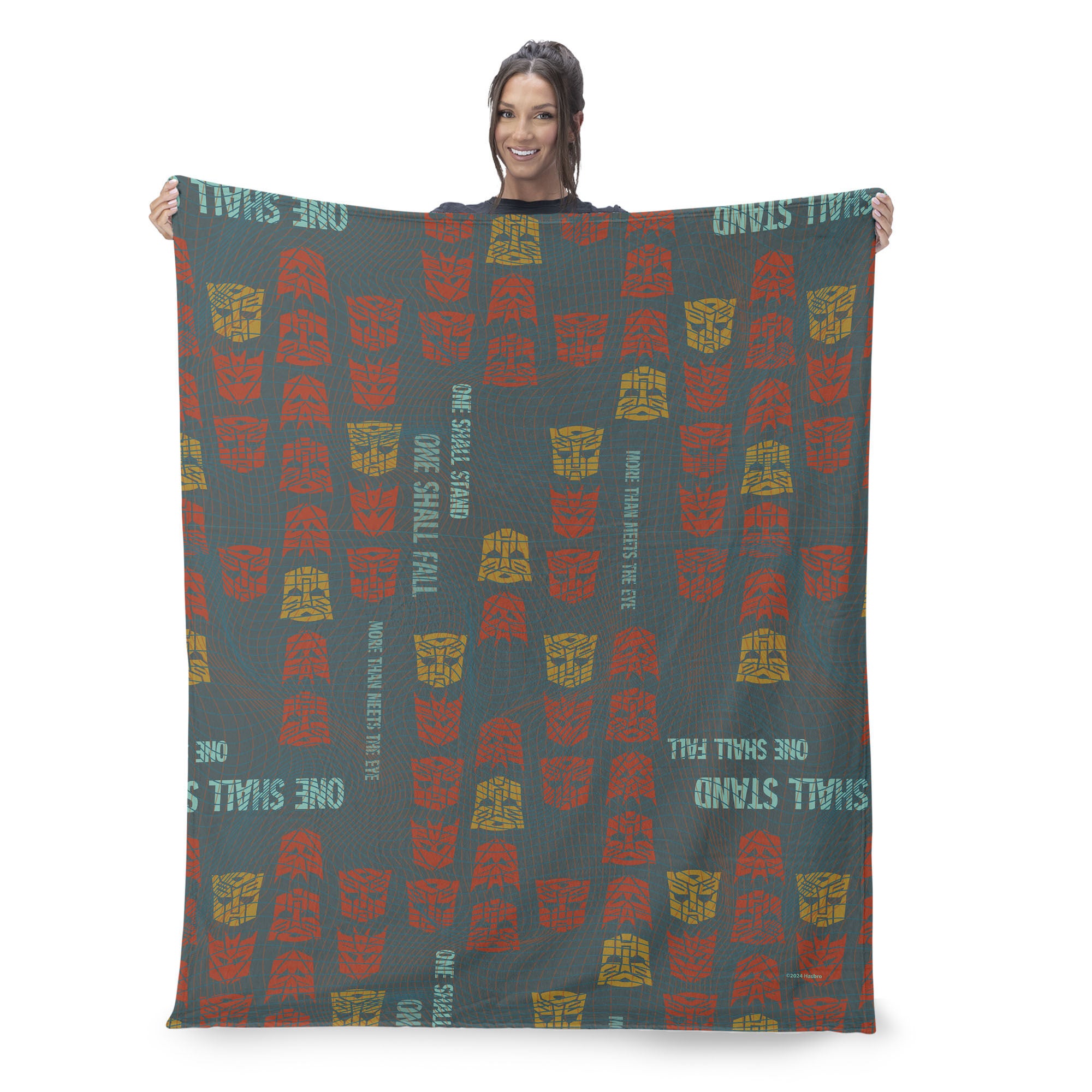 Hasbro Transformers One Shall Stand, One Shall Fall Silk Touch Throw Blanket 50X60 Inches, RED, on-hover image number 1