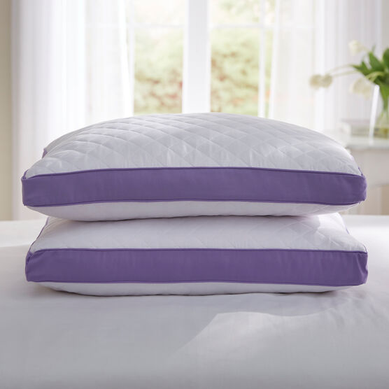 Back Sleeper Gusseted Density 2-Pack Pillows, WHITE LILAC, hi-res image number null