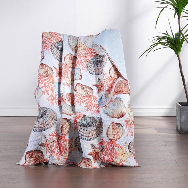 Beach Days Throw Blanket, CORAL, hi-res image number null