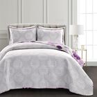 Lush Décor Leah Quilt Blue 3Pc Set, , alternate image number null