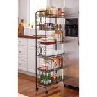 Scroll 6-Tier Kitchen Cart, BLACK, hi-res image number null