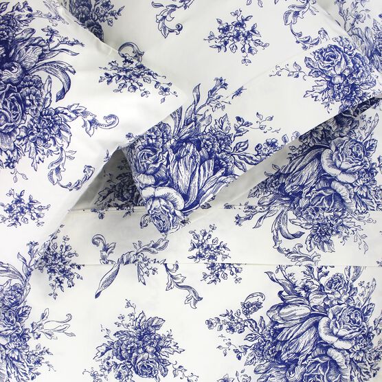 Toile Cotton Sheet Set, Navy, NAVY, hi-res image number null