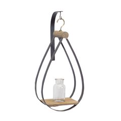 Hanging Bottle Vase in Teardrop Frame Set of 2