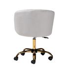 Ravenna Contemporary Glam And Luxe Aqua Velvet Fabric And Gold Metal Swivel Office Chair, , alternate image number null