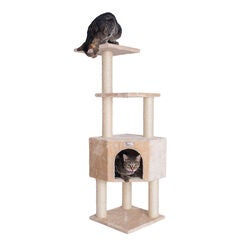 Gleepet 48" Real Wood Cat Tree With Perch And Playhouse