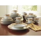 Medici 40-Pc. Golden Porcelain Dinnerware Set, GOLD WHITE, hi-res image number null